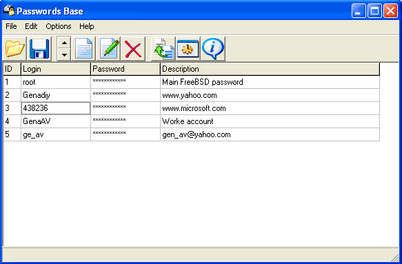 Passwords Base Screenshot